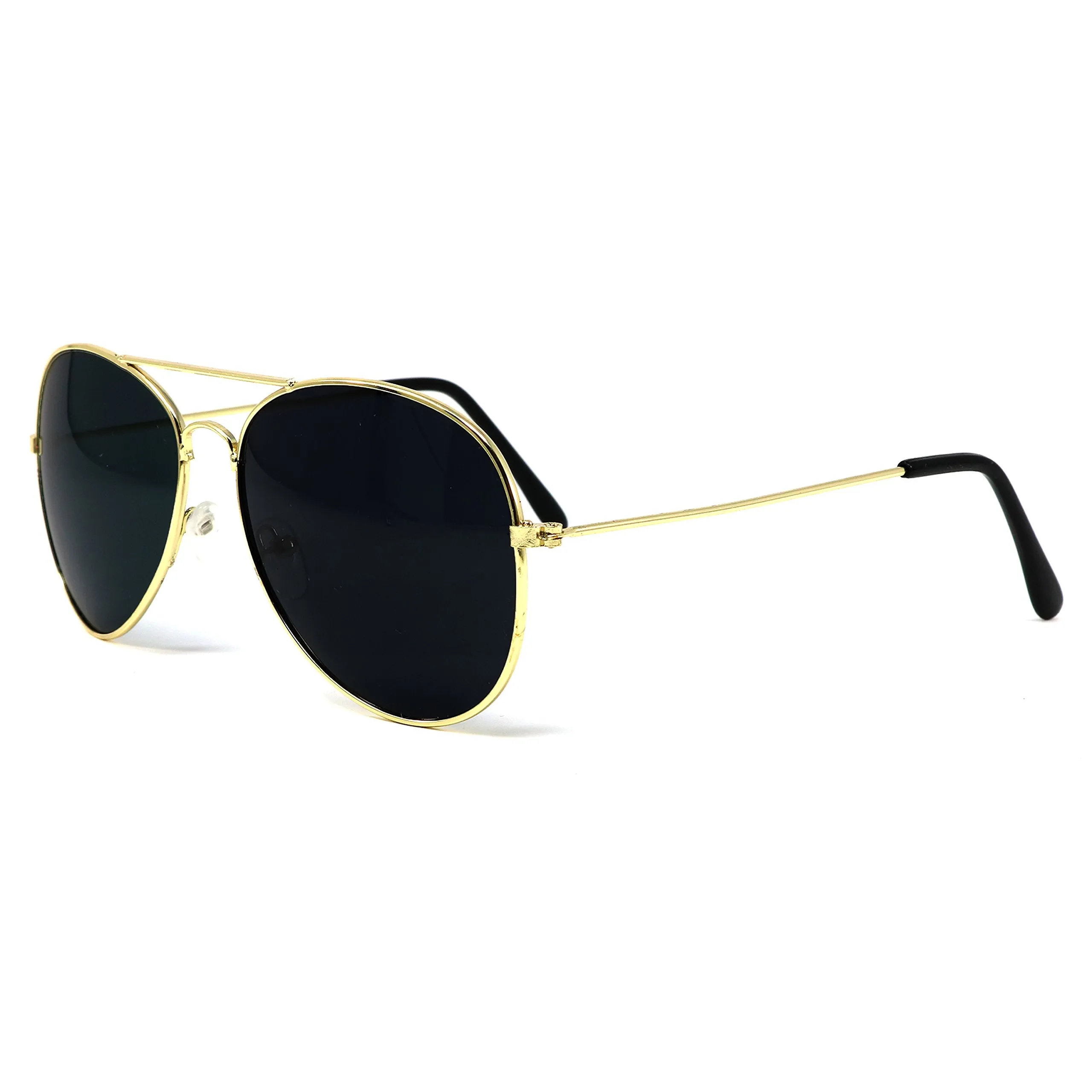 Gold Dark Aviator Sunglasses Shades – 70’s Style Adult Aviators Costume Glasses - 1 Pair