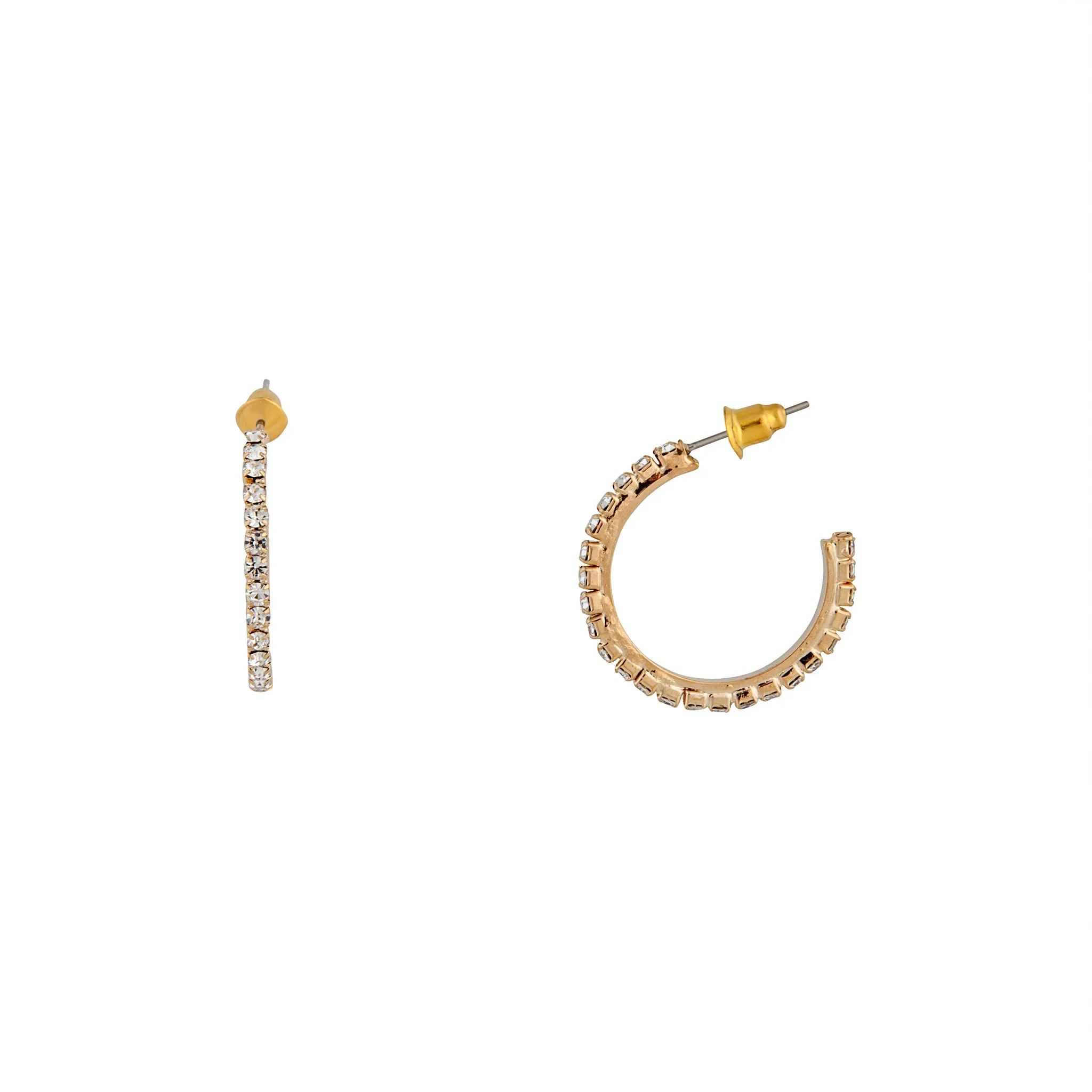 Gold Diamante Small Hoop Earrings