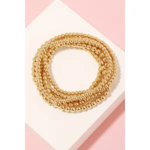 GOLD DIPPED BALL BEAD BRACELET SET