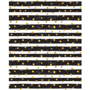 Gold Dots on Black Stripes Printed Backdrop