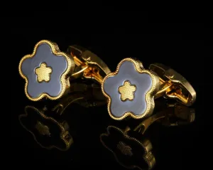 GOLD FLOWER CUFFLINKS