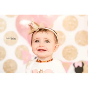 Gold Glitter Polka Dots Printed Backdrop