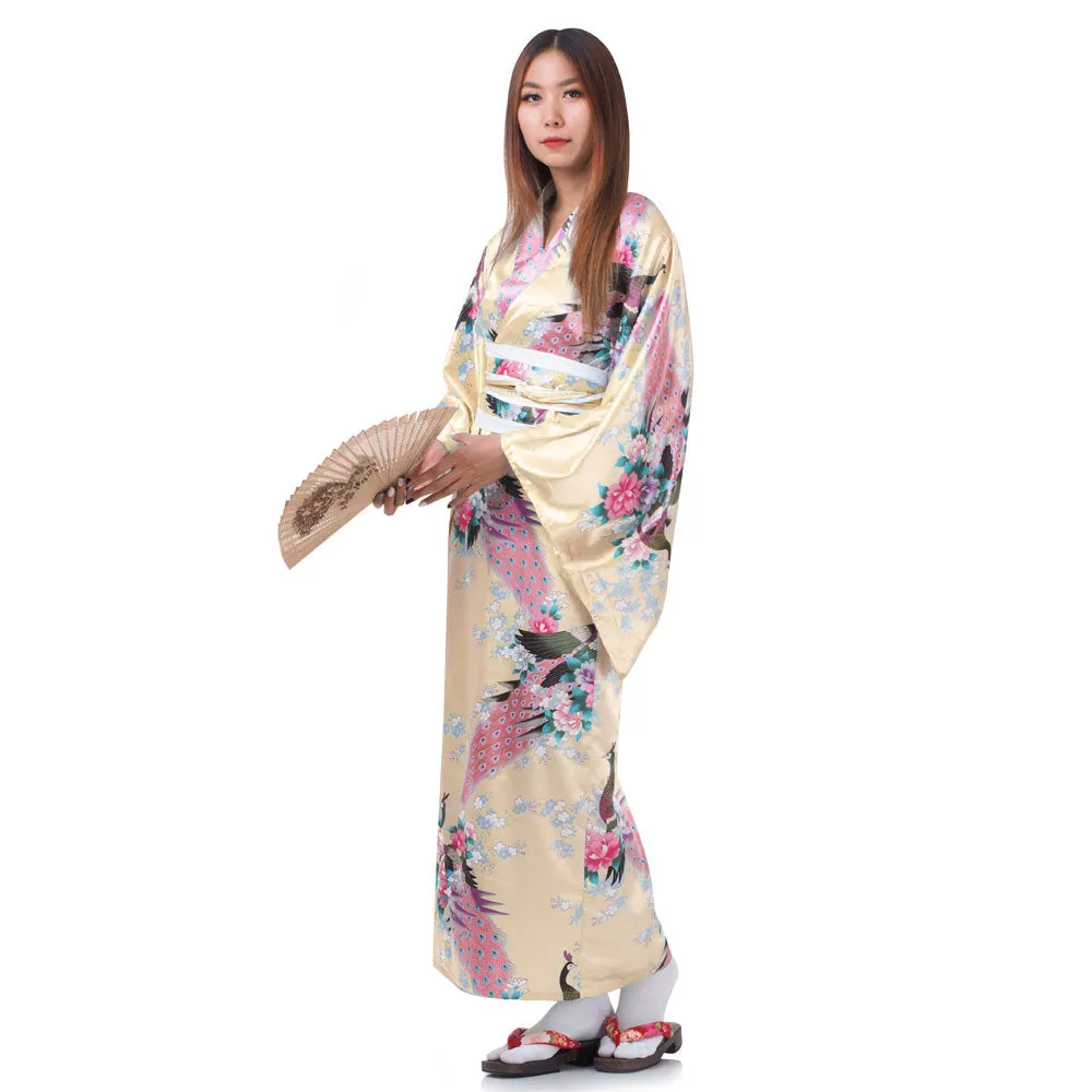 Gold Japanese Women’s Yukata Kimono Kaori