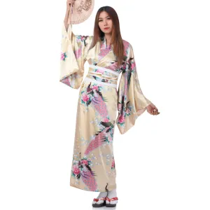 Gold Japanese Women’s Yukata Kimono Kaori