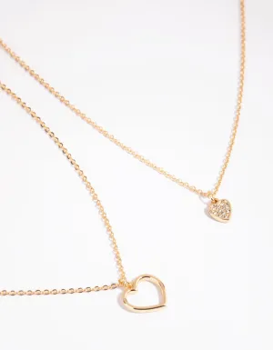 Gold Layered Heart Necklace