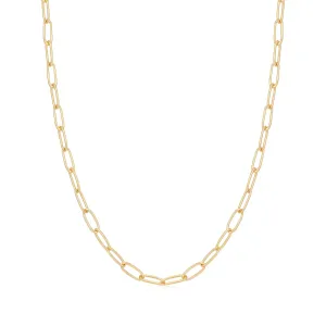 Gold Link Charm Chain Necklace