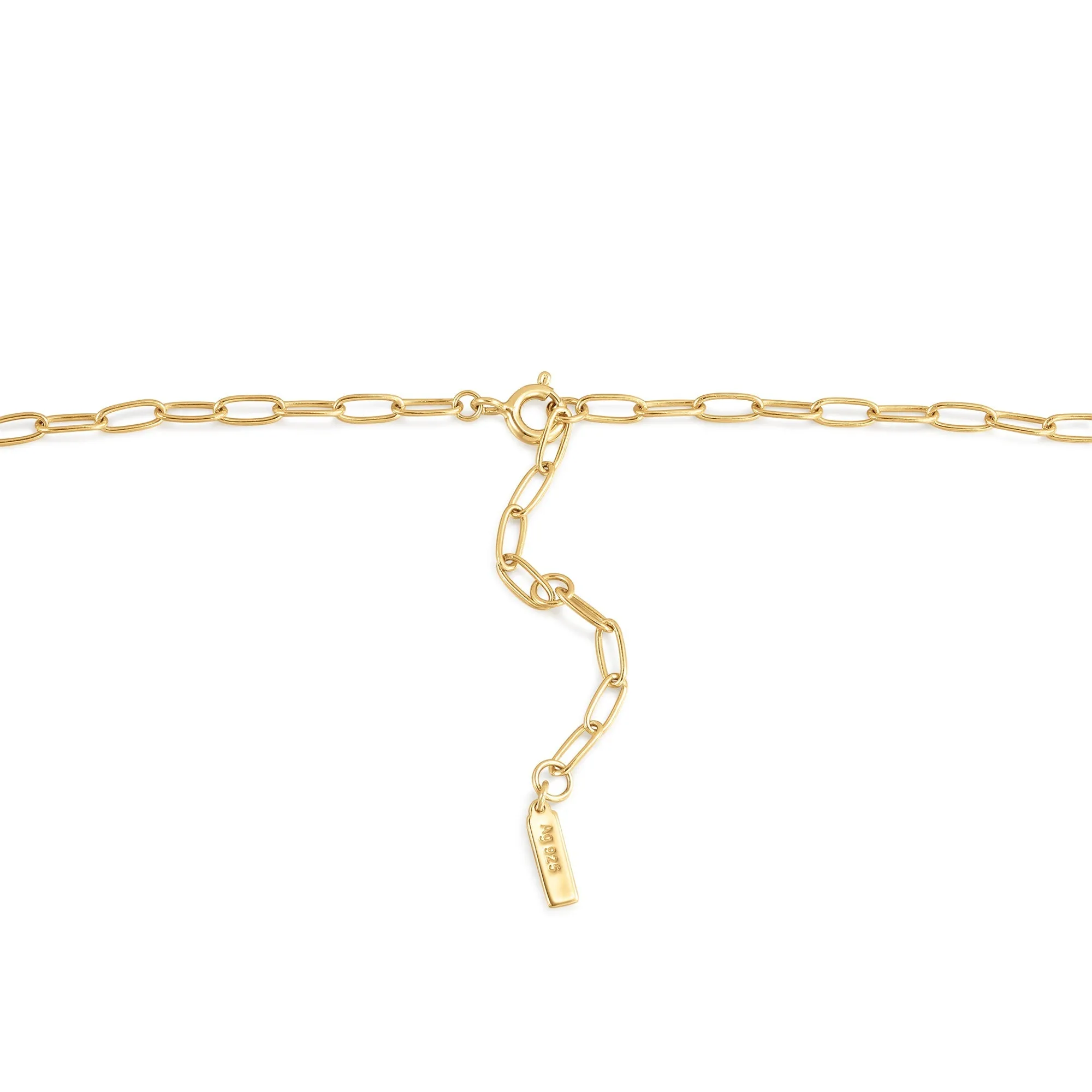 Gold Link Charm Chain Necklace