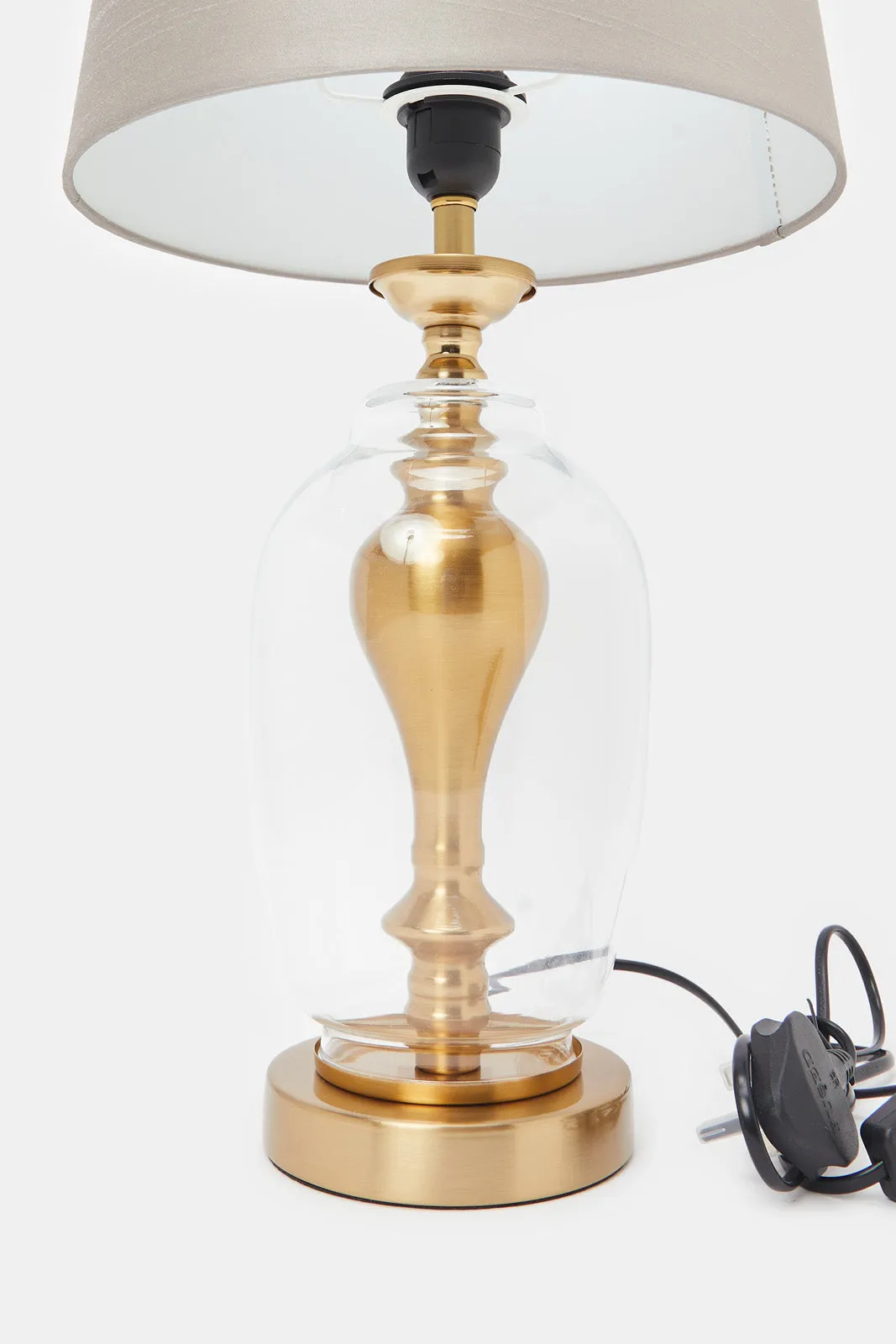 Gold Metal & Glass Table Lamp