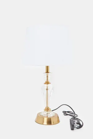 Gold Metal And Crystal Table Lamp