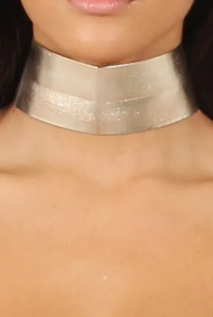 Gold Metallic Wide Choker - Vivi