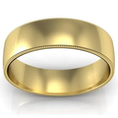 Gold Milgrain Band for Women 6mm