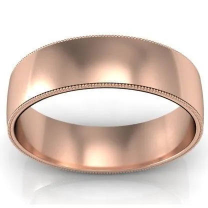 Gold Milgrain Band for Women 6mm