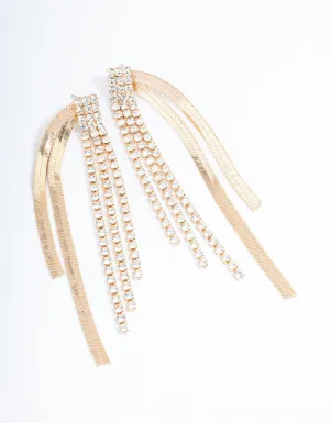 Gold Mixed Chain Drop Earrings