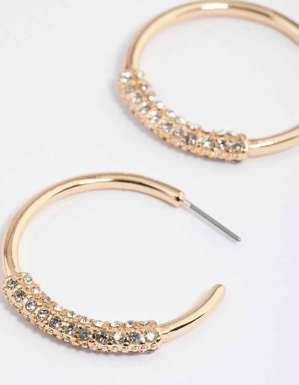 Gold Multi Diamante Hoop Earrings