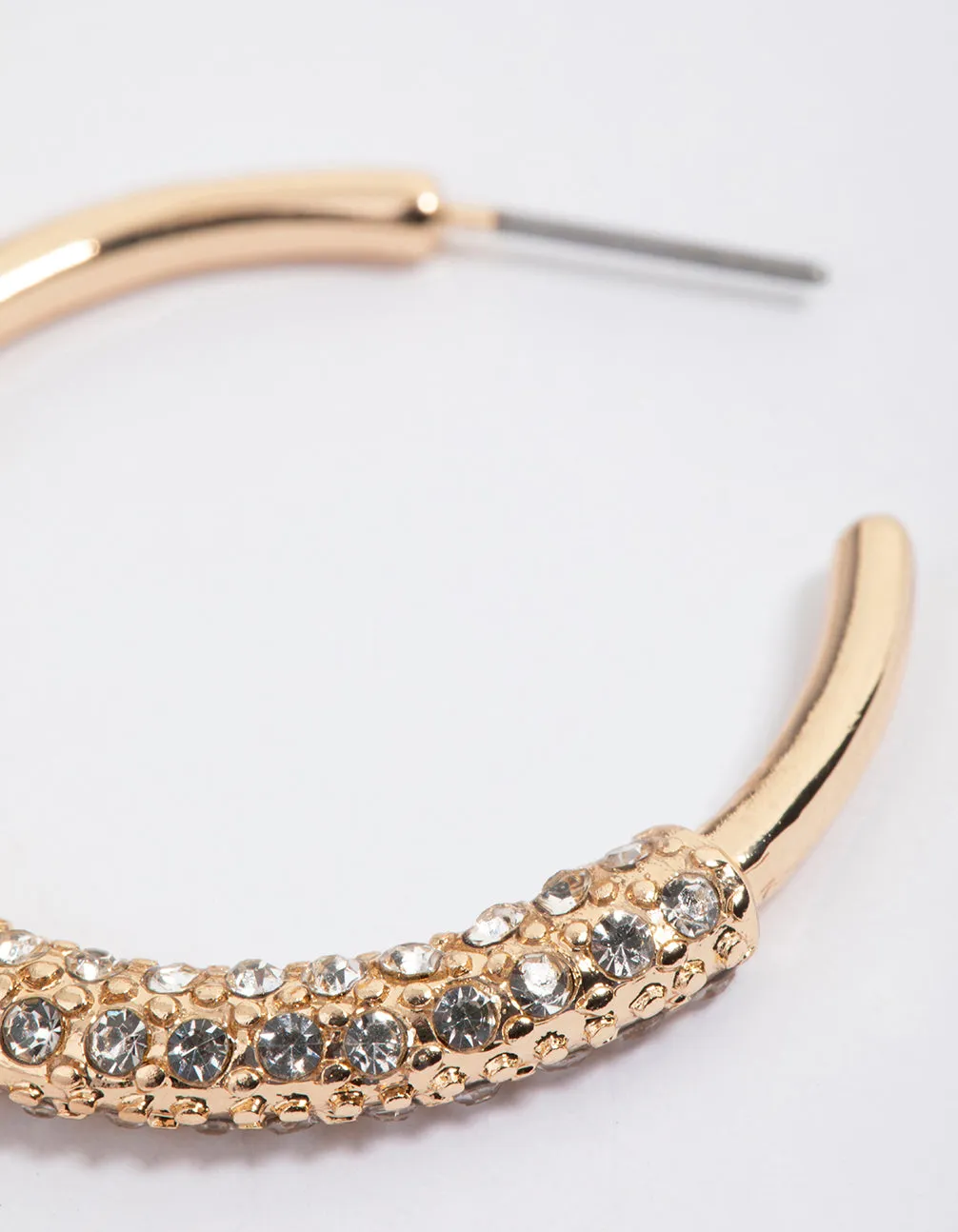 Gold Multi Diamante Hoop Earrings