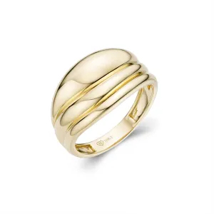 Gold or silver Womens 3 row ring