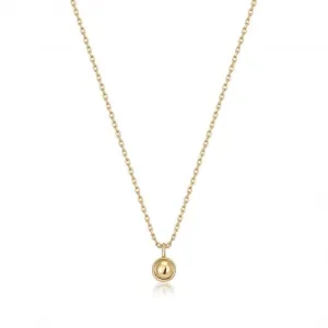 Gold Orb Drop Pendant Necklace  N045-01G