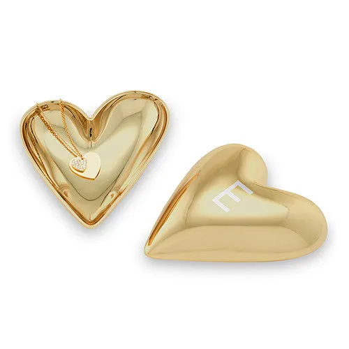 Gold Personalized Heart Women's Jewelry Wedding Ring Box