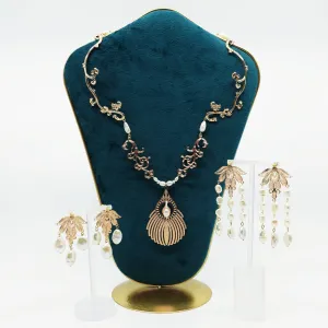 Gold Phoenix Statement Necklace and Earrings Set