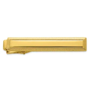 Gold Plated Lined Edge Tie Bar