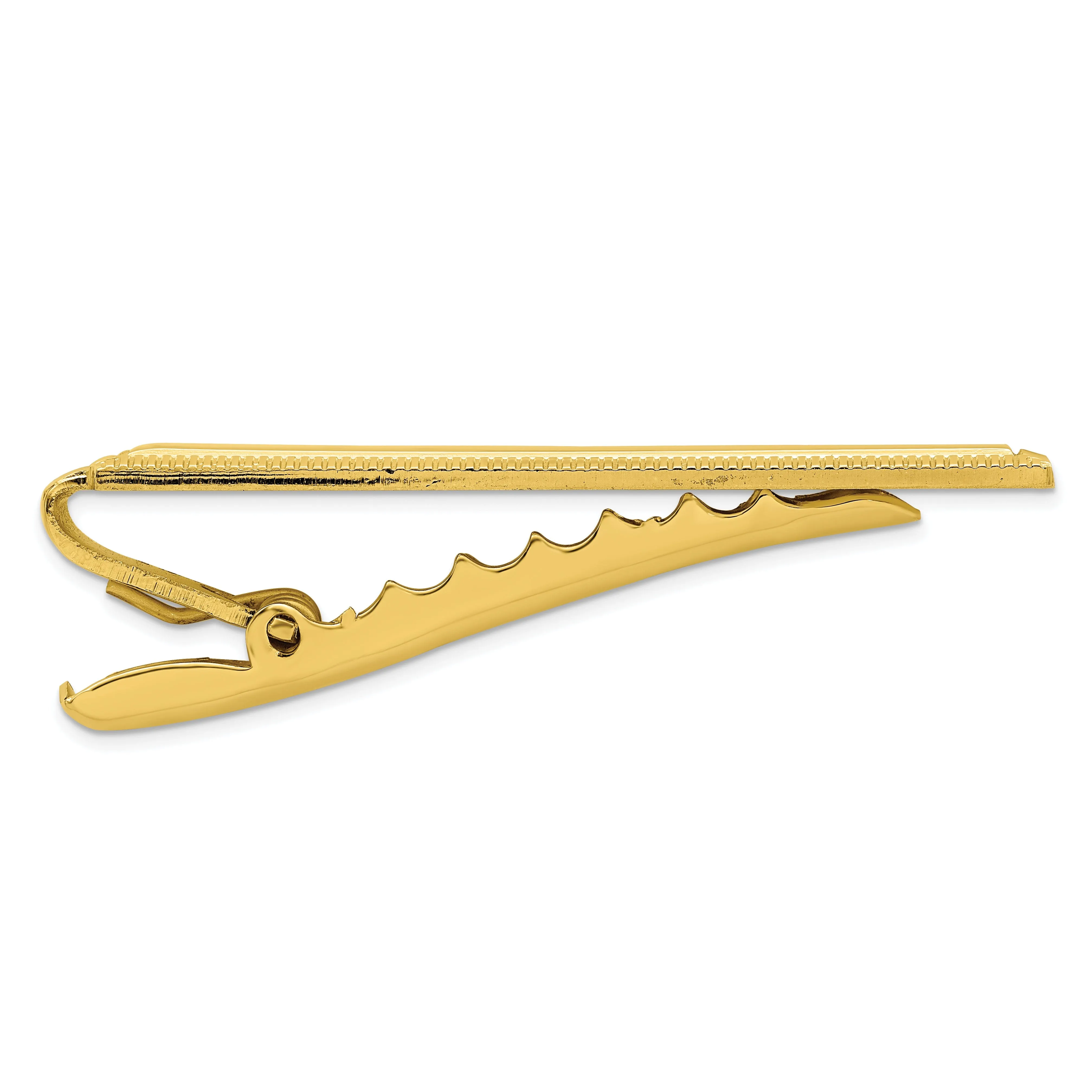 Gold Plated Lined Edge Tie Bar