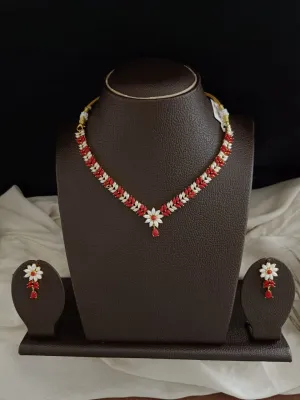 Gold-plated Pearl(Coral) Necklace Set