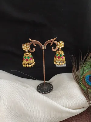 Gold-Plated Small Kundan Jhumki