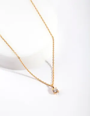 Gold Plated Sterling Silver Baby Cubic Zirconia Necklace