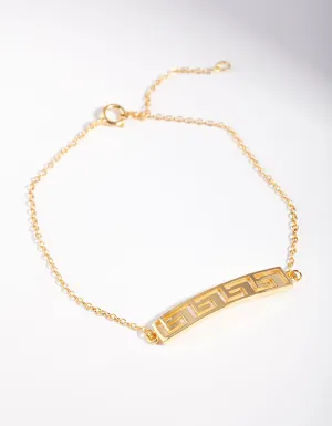 Gold Plated Sterling Silver Geometric Pattern Bracelet