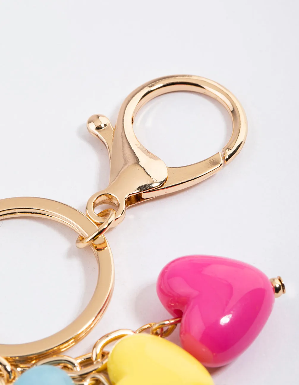 Gold Puffy Heart Key Ring