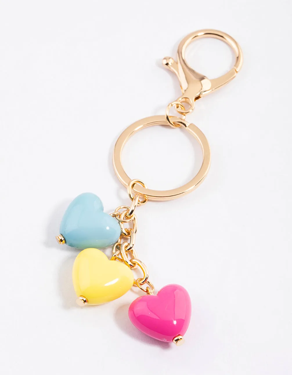 Gold Puffy Heart Key Ring