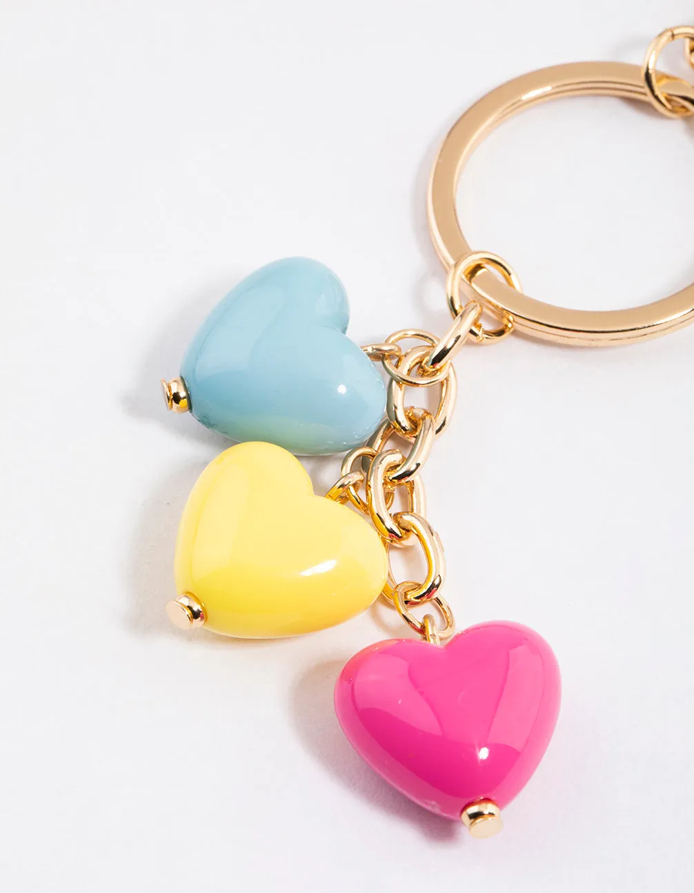 Gold Puffy Heart Key Ring