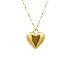 Gold Puffy Heart Locket Charm