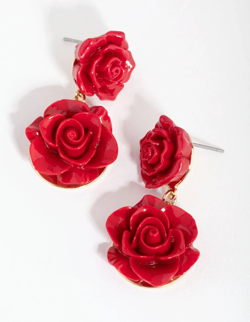 Gold Rose Earrings