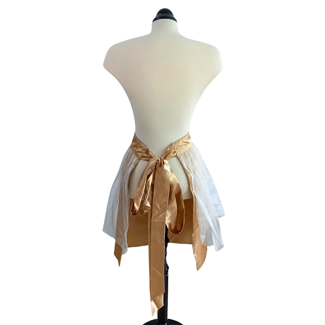 Gold Satin and Crinoline Half Apron