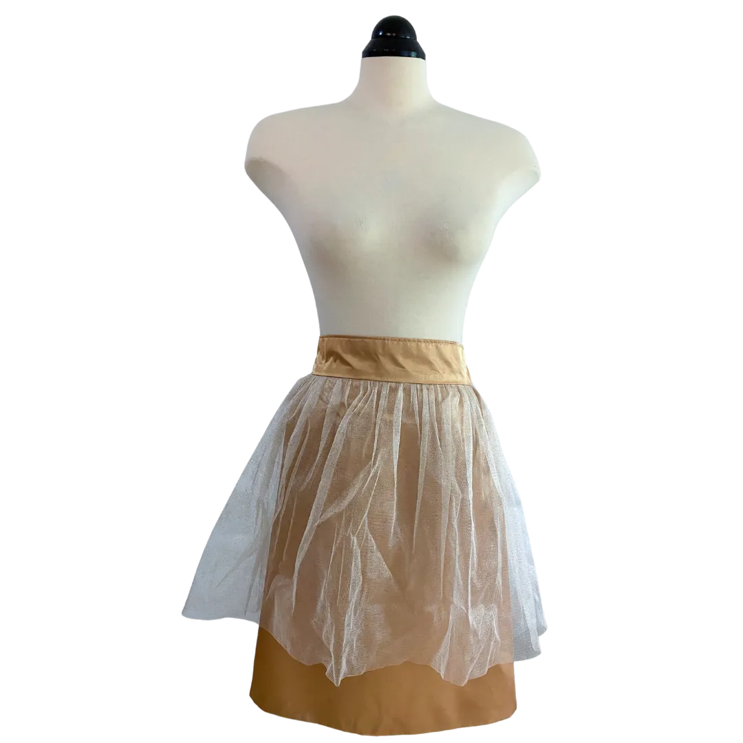 Gold Satin and Crinoline Half Apron