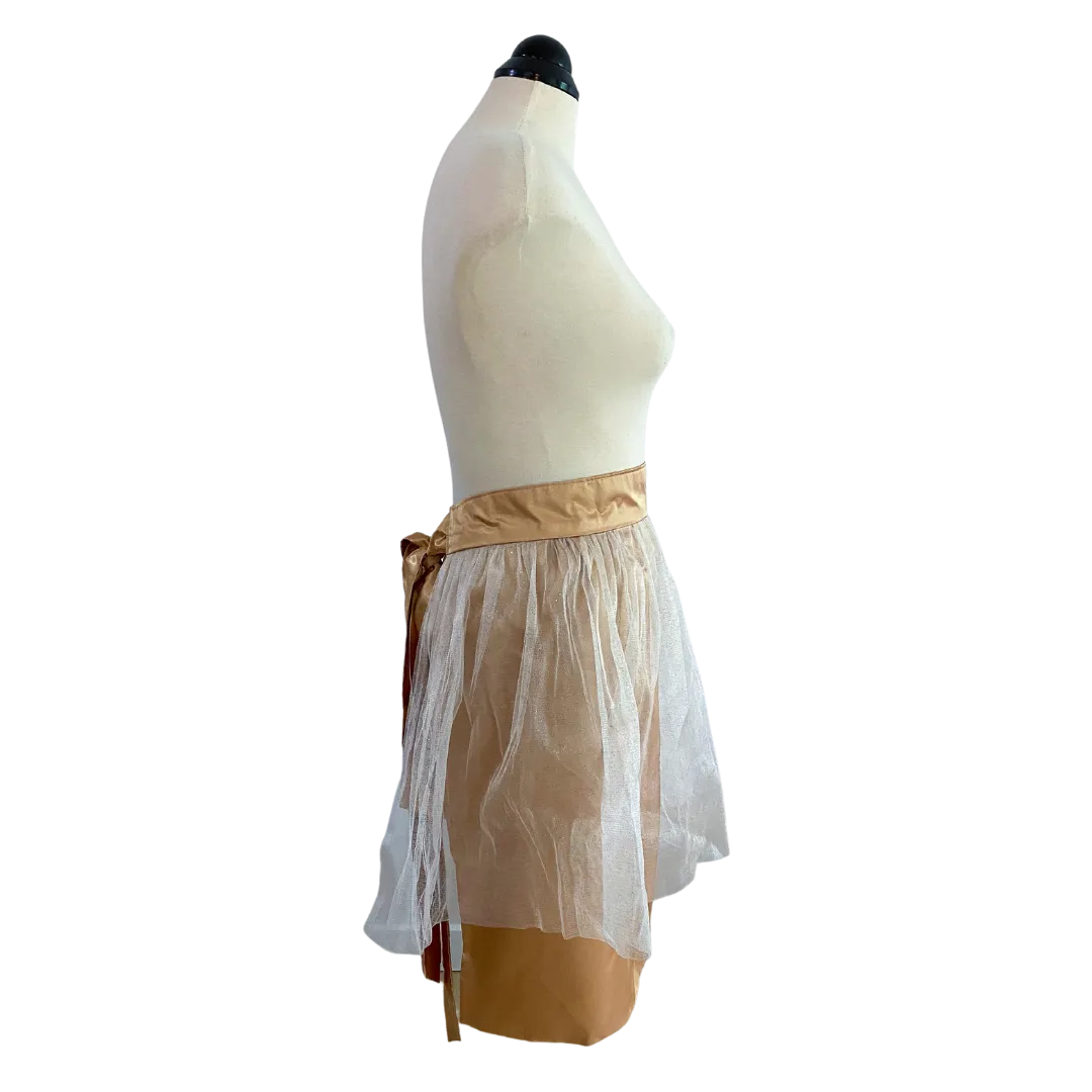 Gold Satin and Crinoline Half Apron