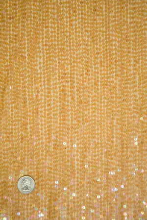 Gold Sequins & Beads on Silk Chiffon JEC-132-36 Fabric