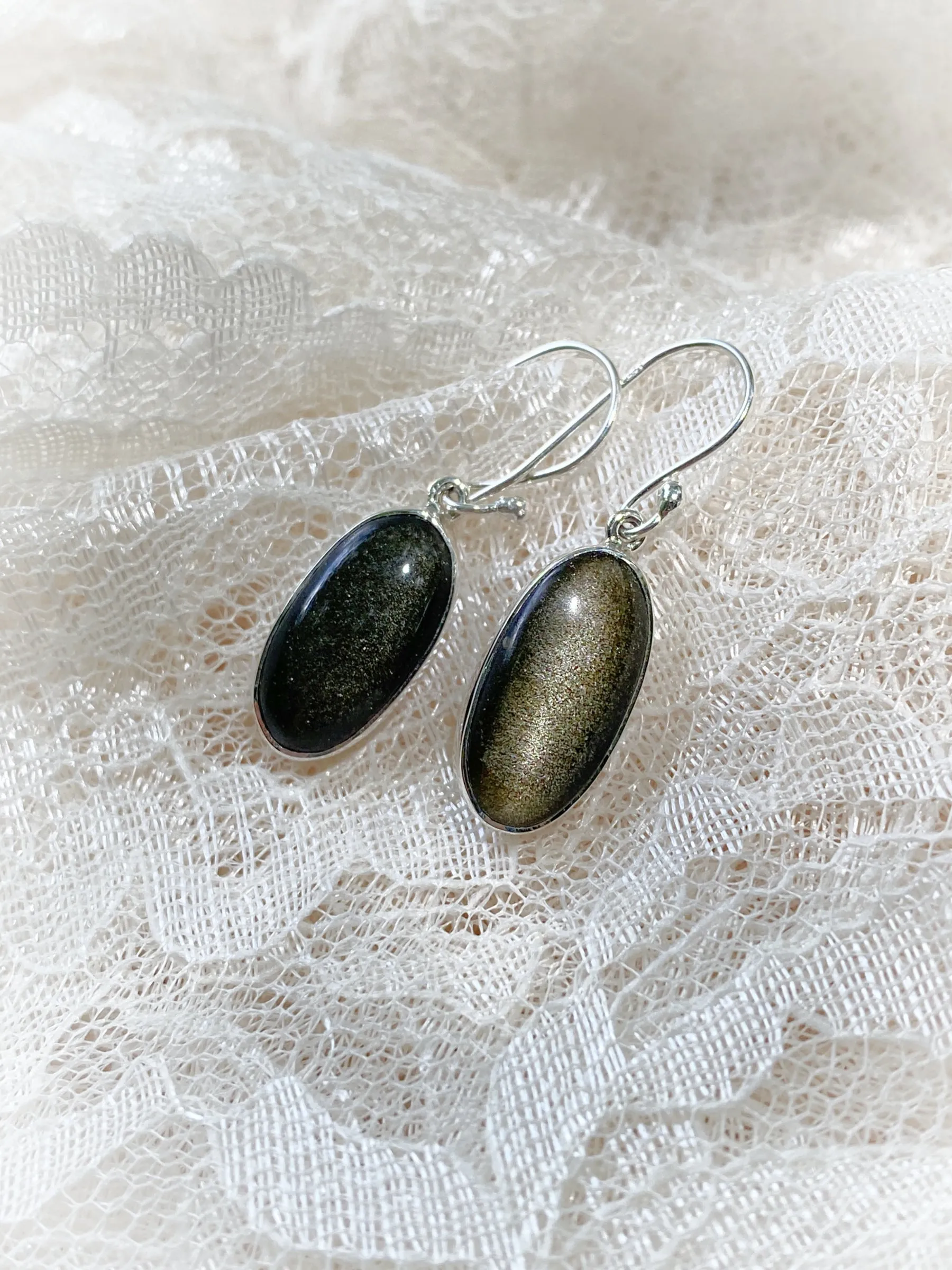 Gold Sheen Obsidian Dangles