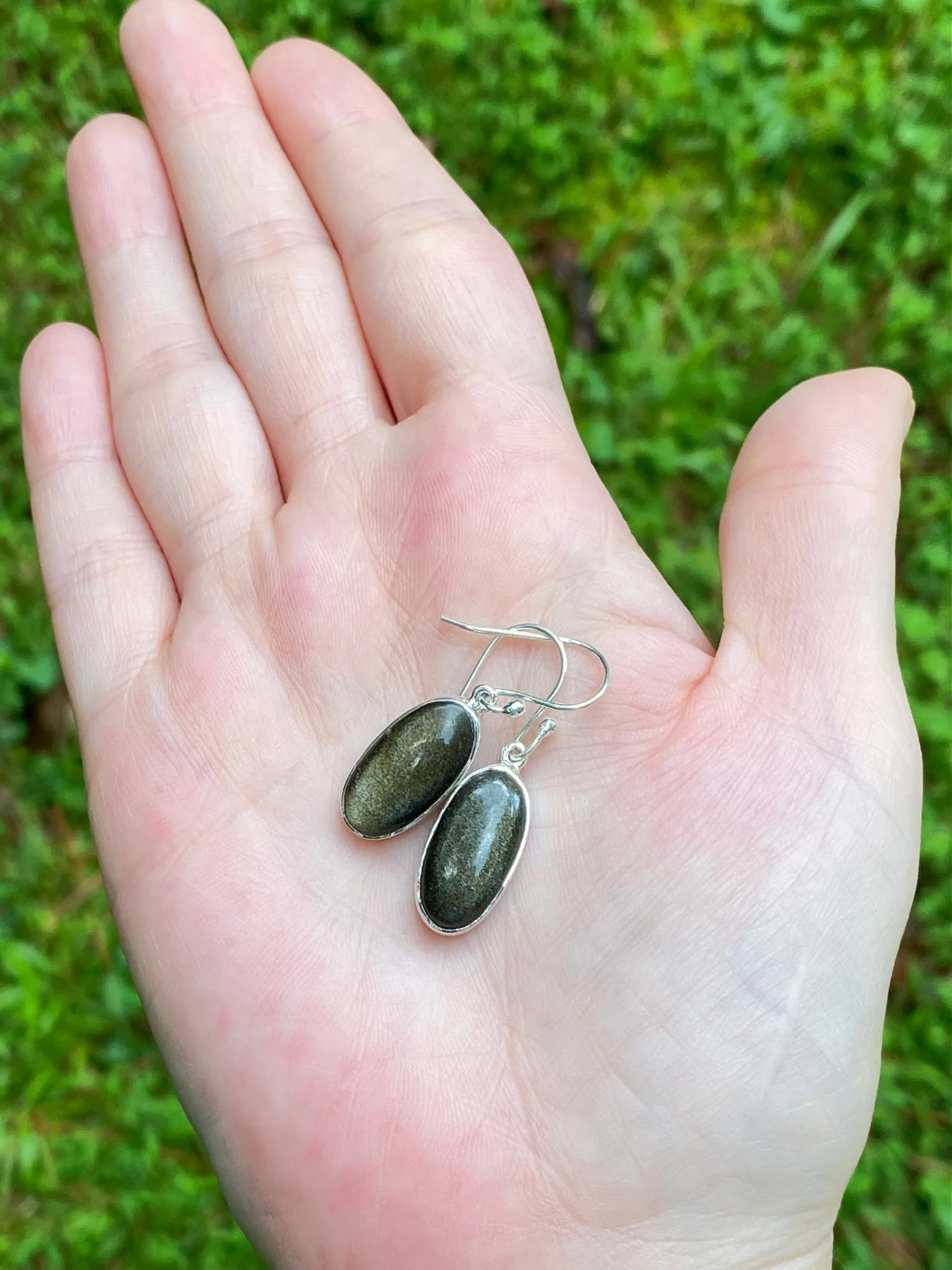 Gold Sheen Obsidian Dangles