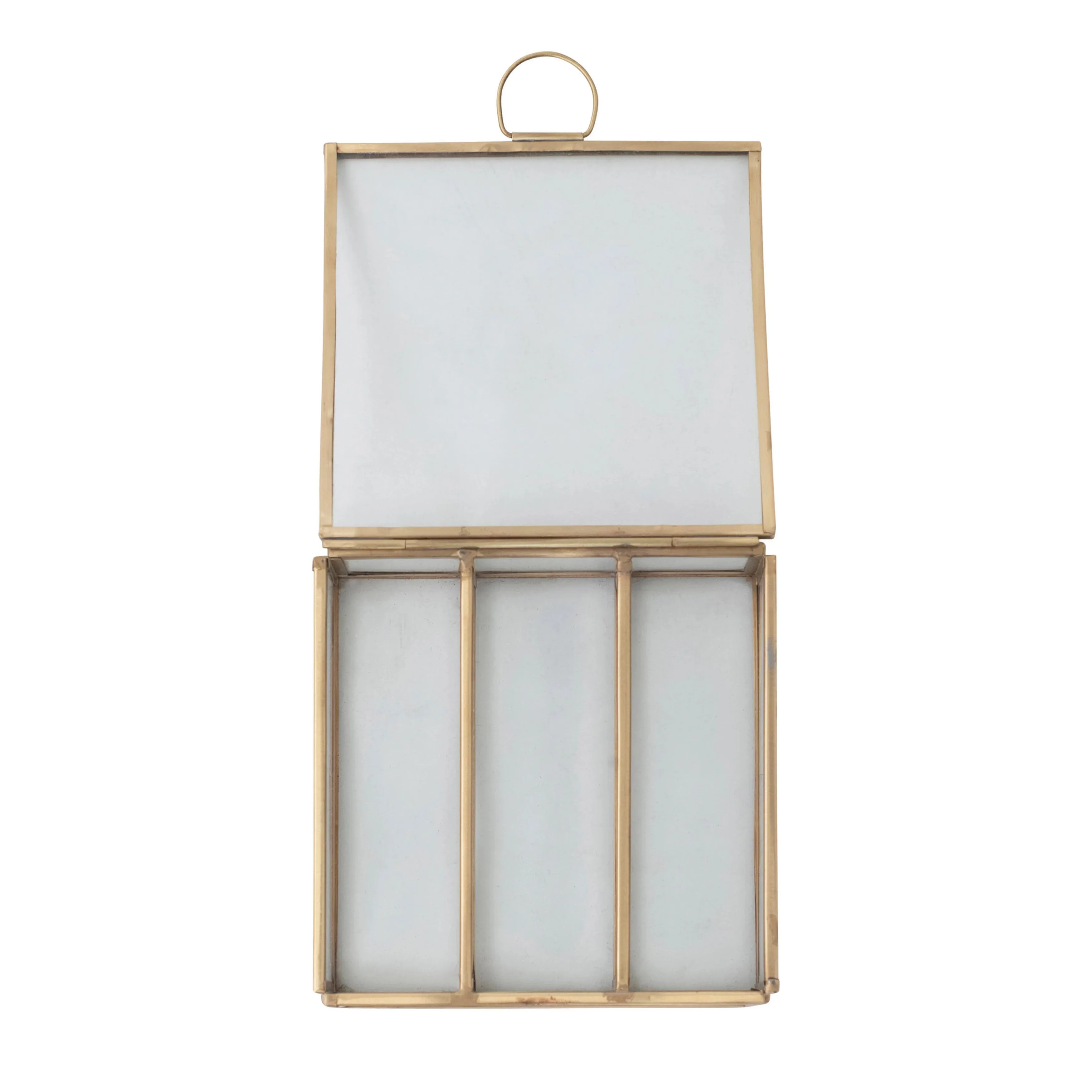 Gold Square Metal & Glass Box