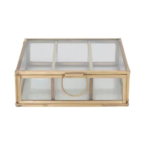 Gold Square Metal & Glass Box