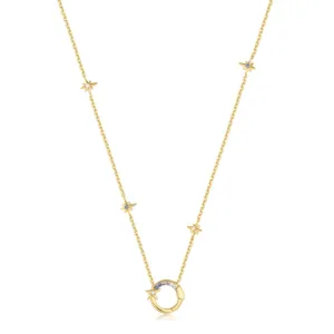 Gold Star Chain Charm Connector Necklace