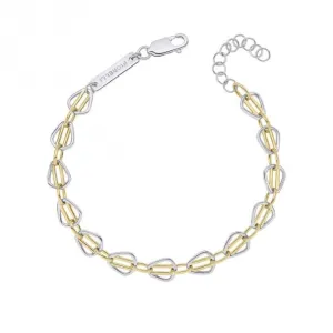 Gold Sterling Silver Cage Bar Tennis Bracelet B5481