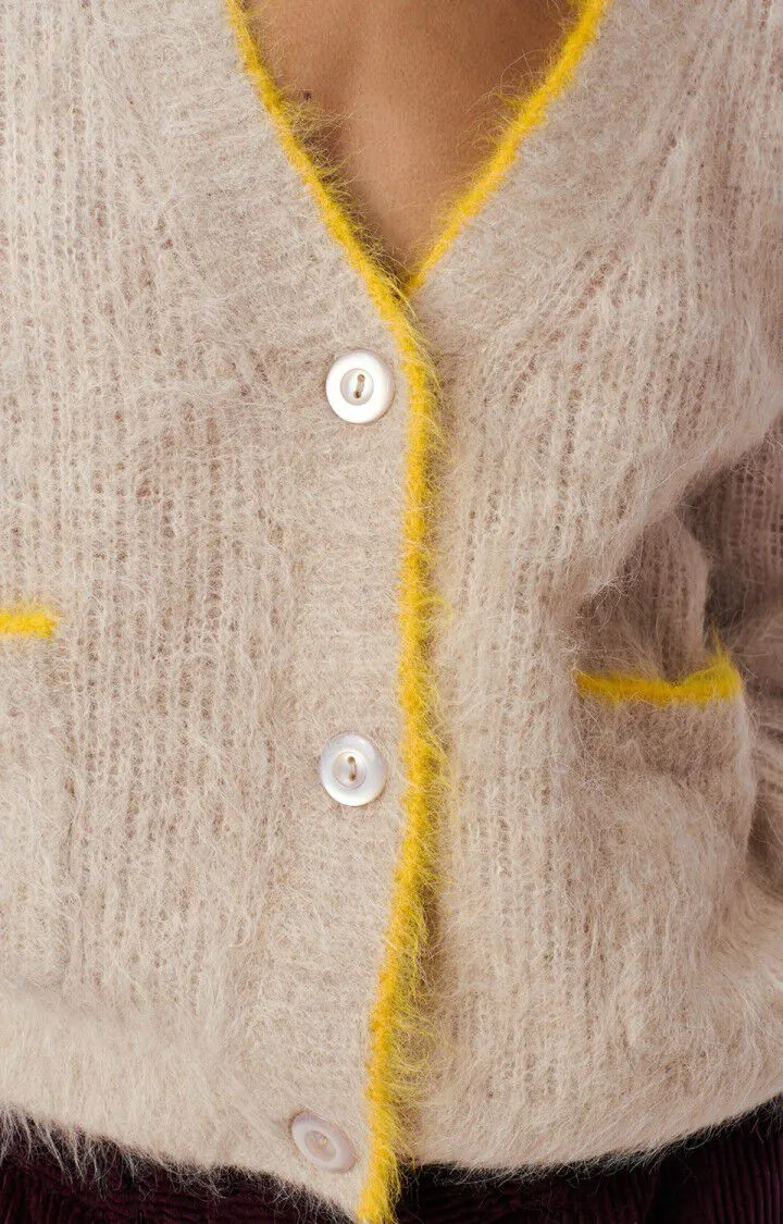 Gold Tipped Sand Cardigan BYMI -Misty Melange