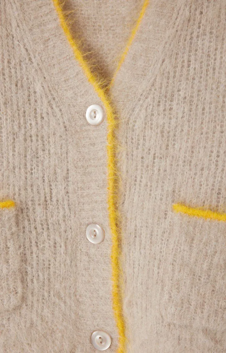 Gold Tipped Sand Cardigan BYMI -Misty Melange