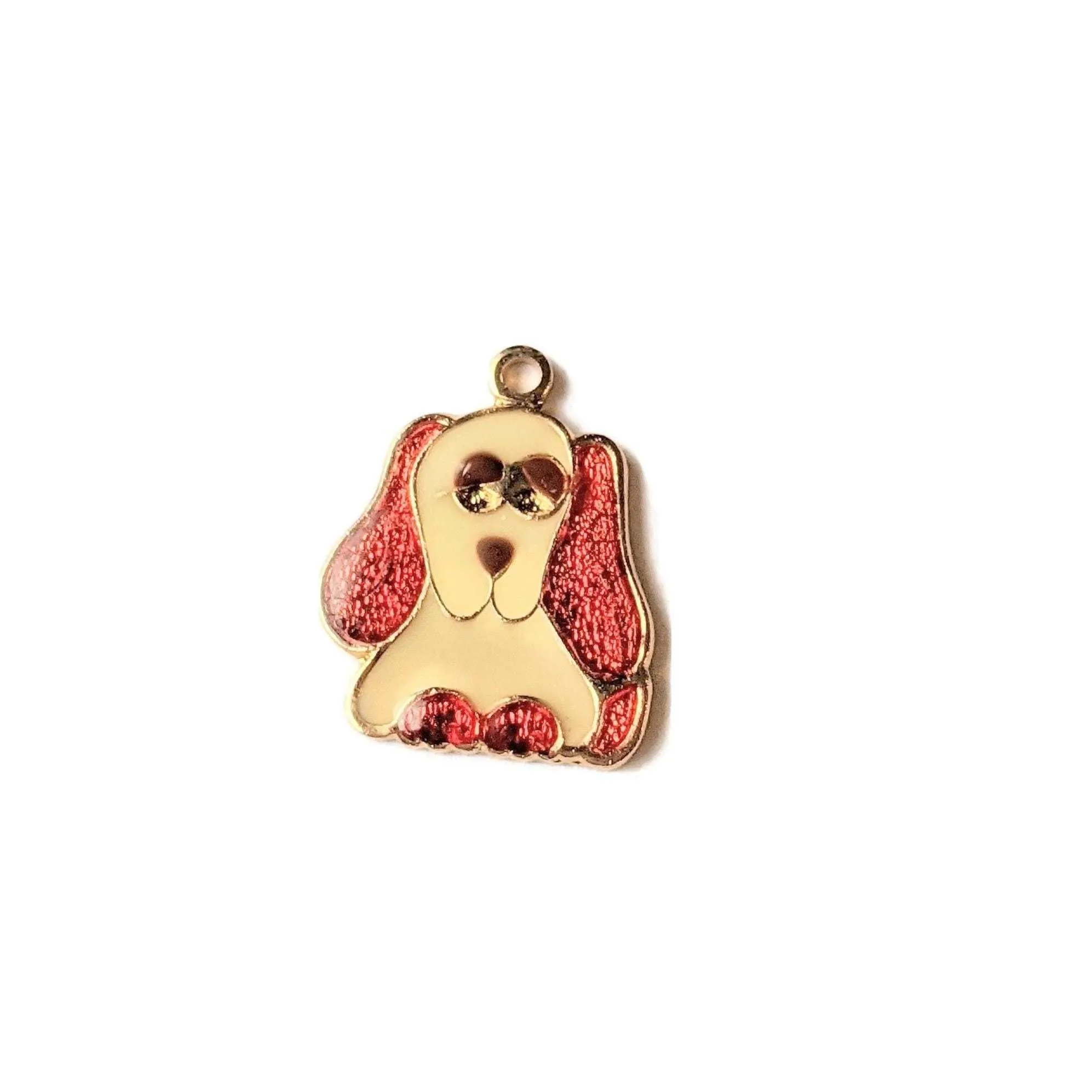 Gold-Tone Dog Enamel Charm