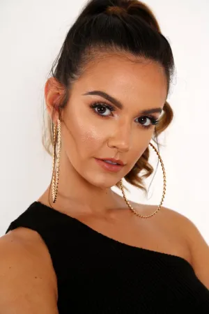 Gold Twist Oversized Gold Hoop Earrings - Oliviagrace