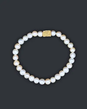 Gold White Pearl Bracelet