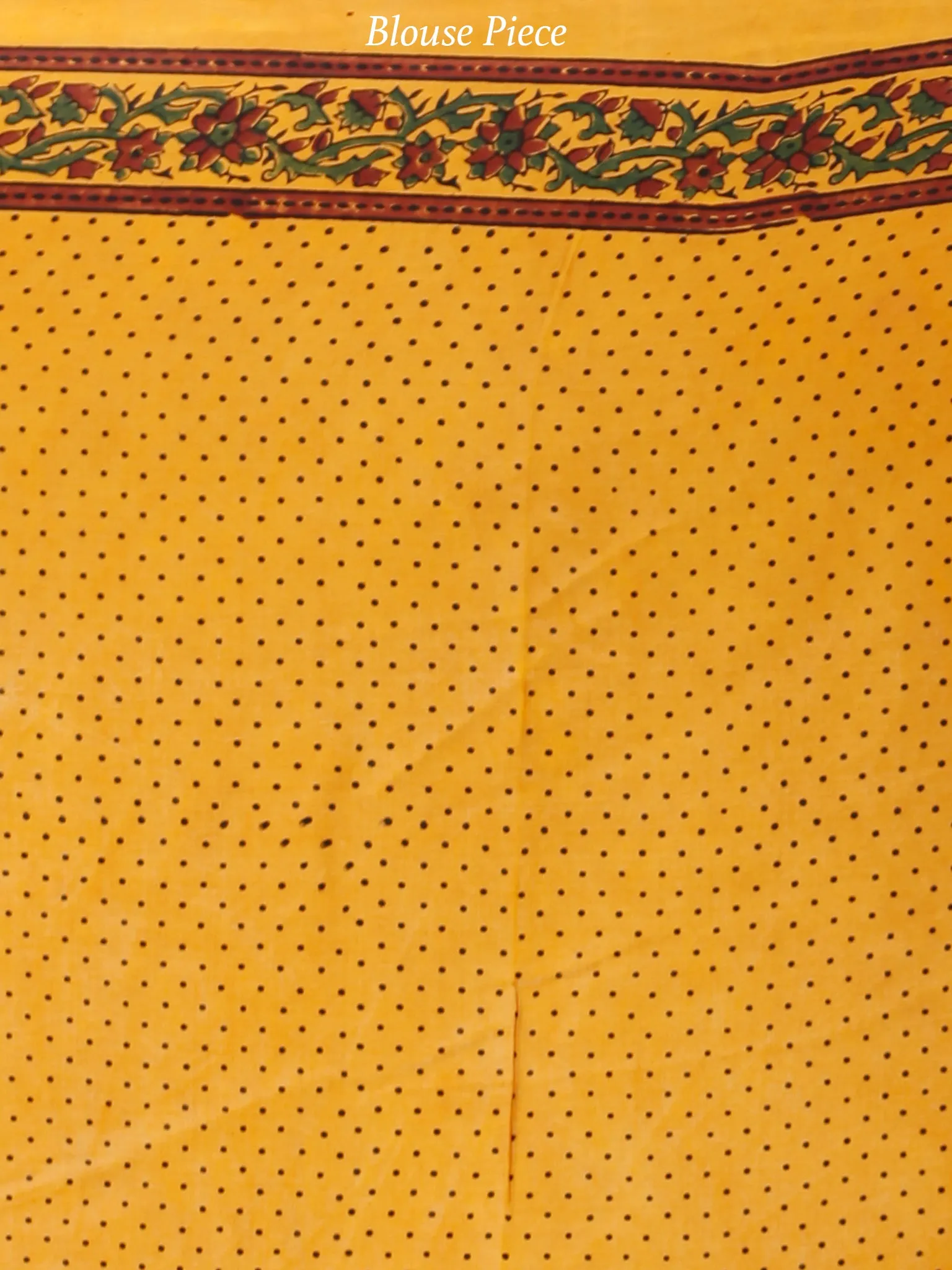 Gold Yellow Green Maroon Black Ajrakh Hand Block Printed Modal Silk Saree in Natural Colors - S031703708